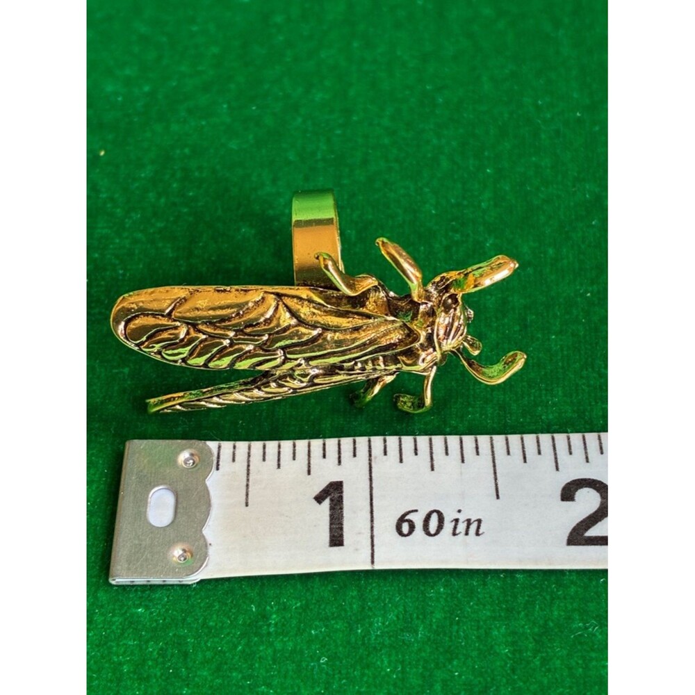 NEW Adjustable cicada statement ring in goldtone Gothic witchy insect jewelry - Picture 5 of 8